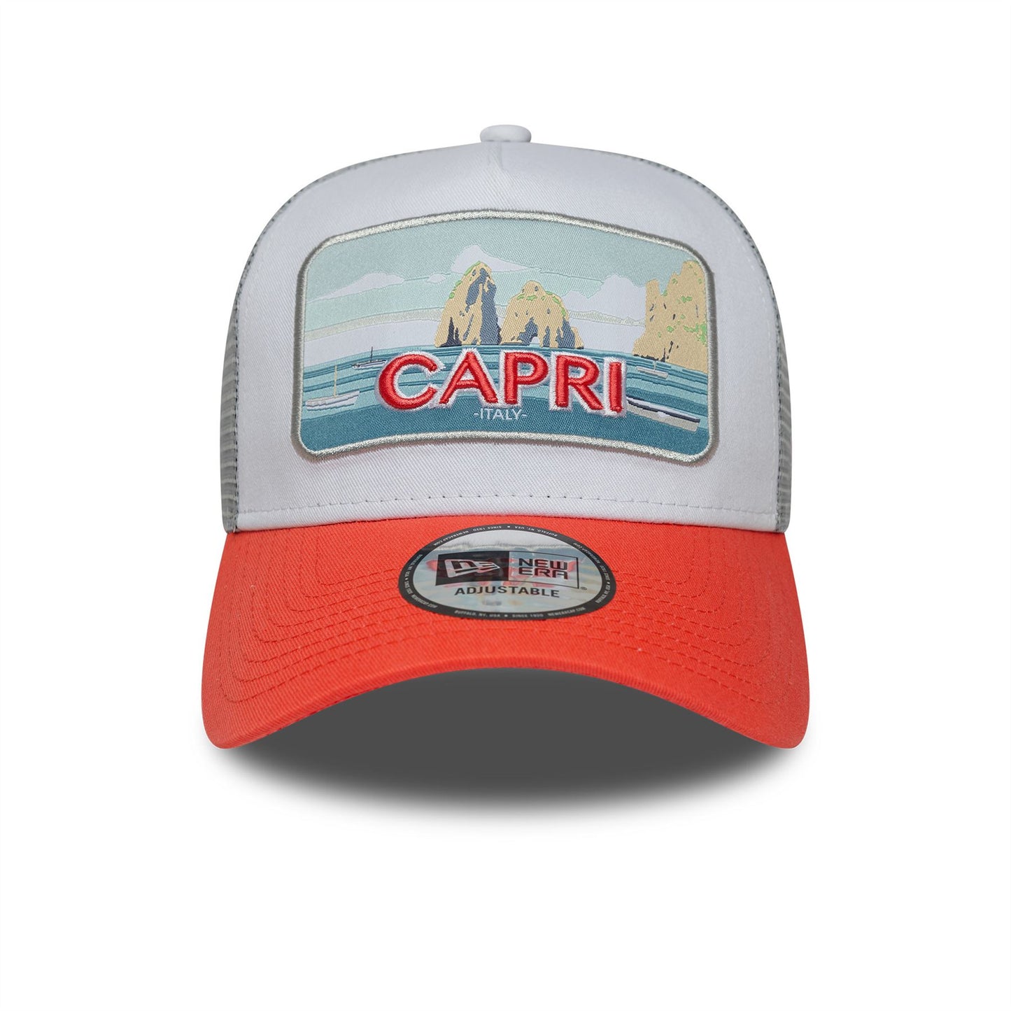 New Era Summer Capri Orange 9FORTY A-Frame Trucker Snapback Cap