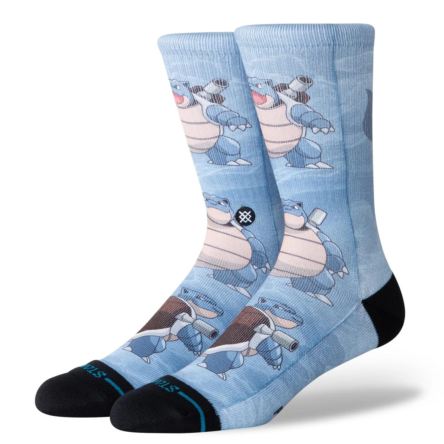 Pokemon Blastoise Mens Crew Socks  Blue Stance