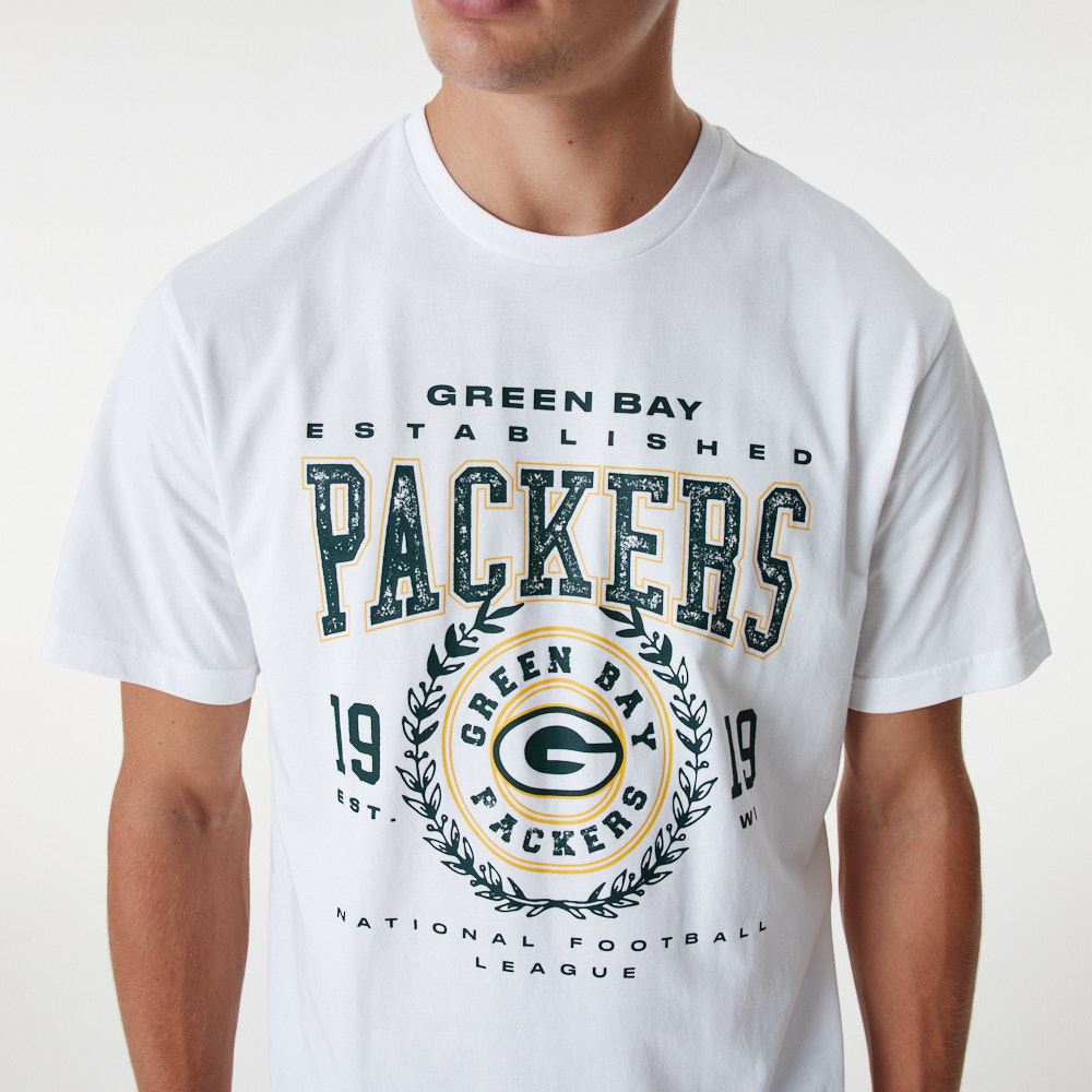 New Era Mens NFL Team Graphic T-Shirt ~ Green Bay Packers White