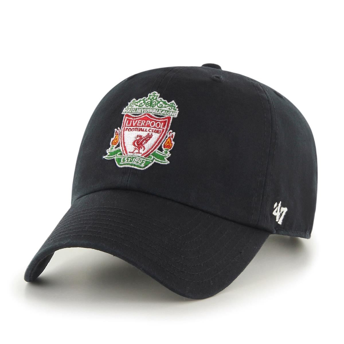 Liverpool FC Clean Up Black Adjustable 47 Brand Cap