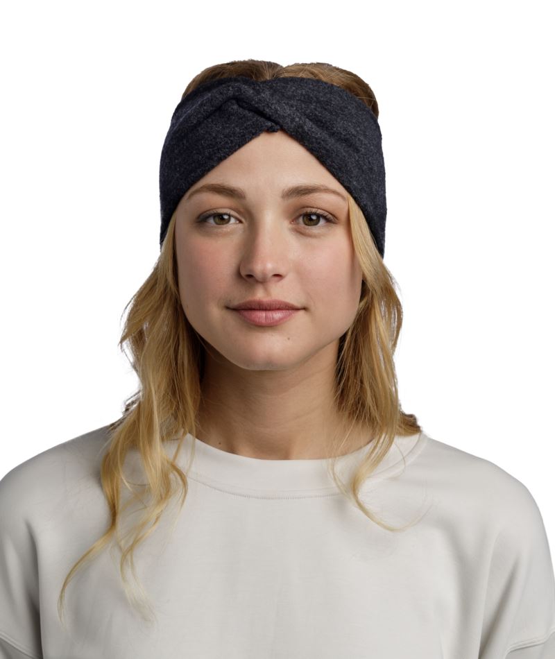 Buff Merino Fleece Solid Black Headband