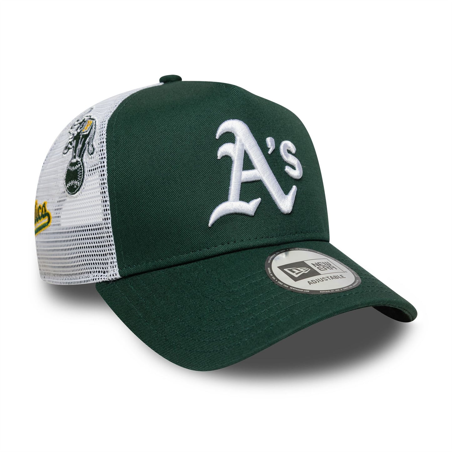 Oakland Athletics Cap Trucker Adjustable Unisex MLB Multi Patch 9Forty A-Frame Green