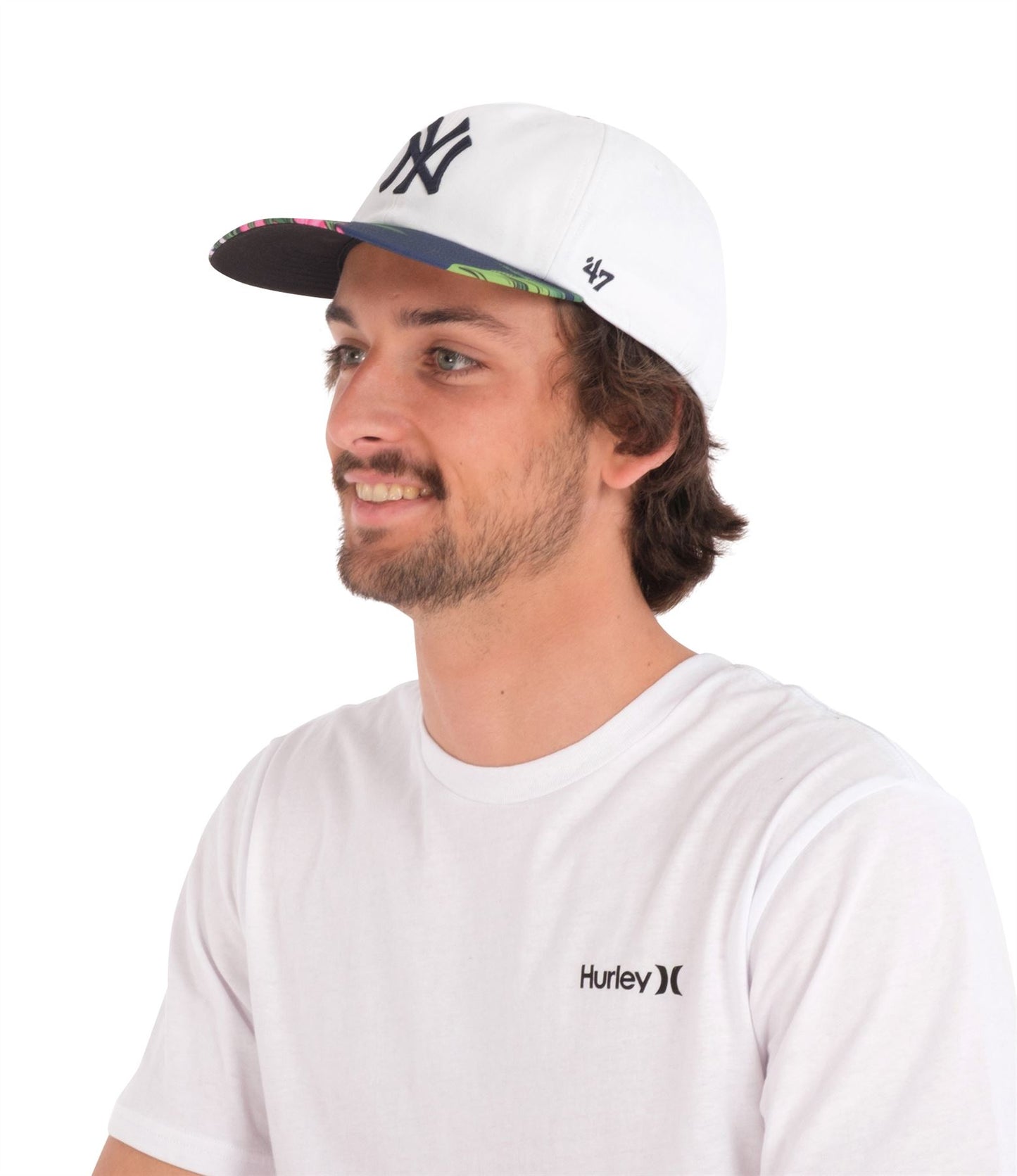 Hurley Men's Snapback 47 Captain Cap ~ New York Yankees white
