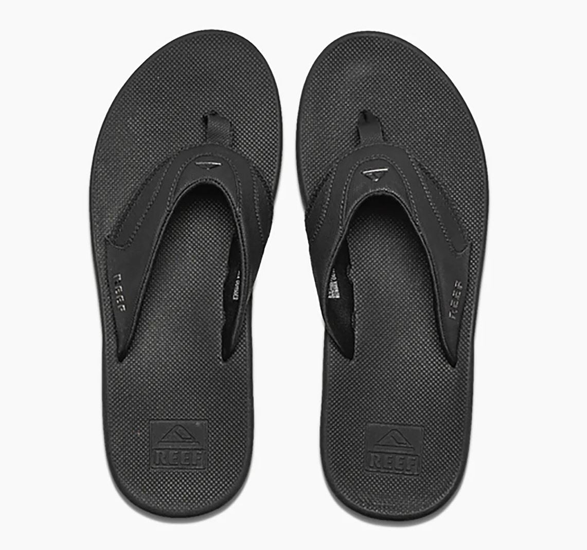Reef Fanning Mens Water Friendly Grey/Black Sandals With Bottle Opener.