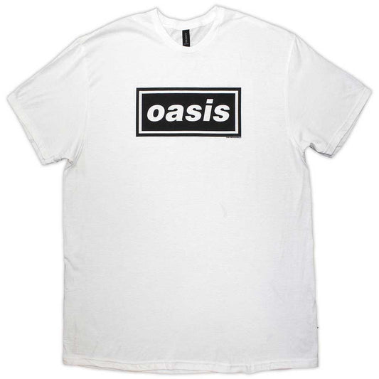 Oasis tshirt short sleeve mens cotton crew neck decca logo white