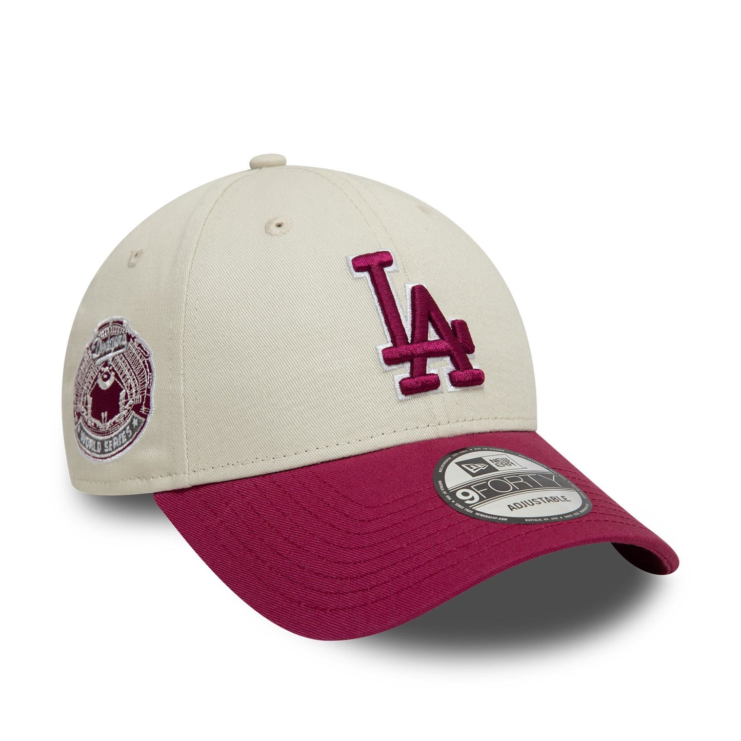 LA Dodgers World Series Patch Cream 9FORTY Adjustable Cap