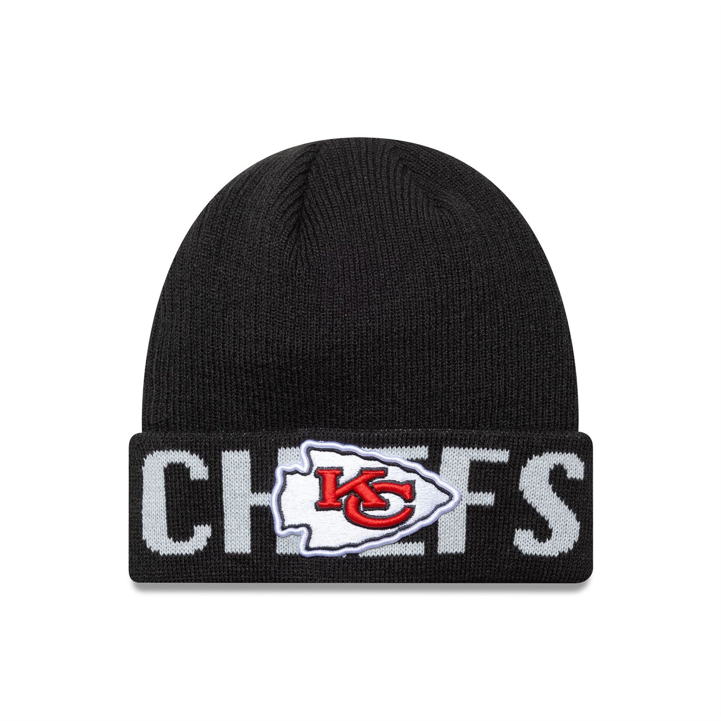 Kansas City Chiefs NFL Wordmark Cuff Knit Beanie Hat Black