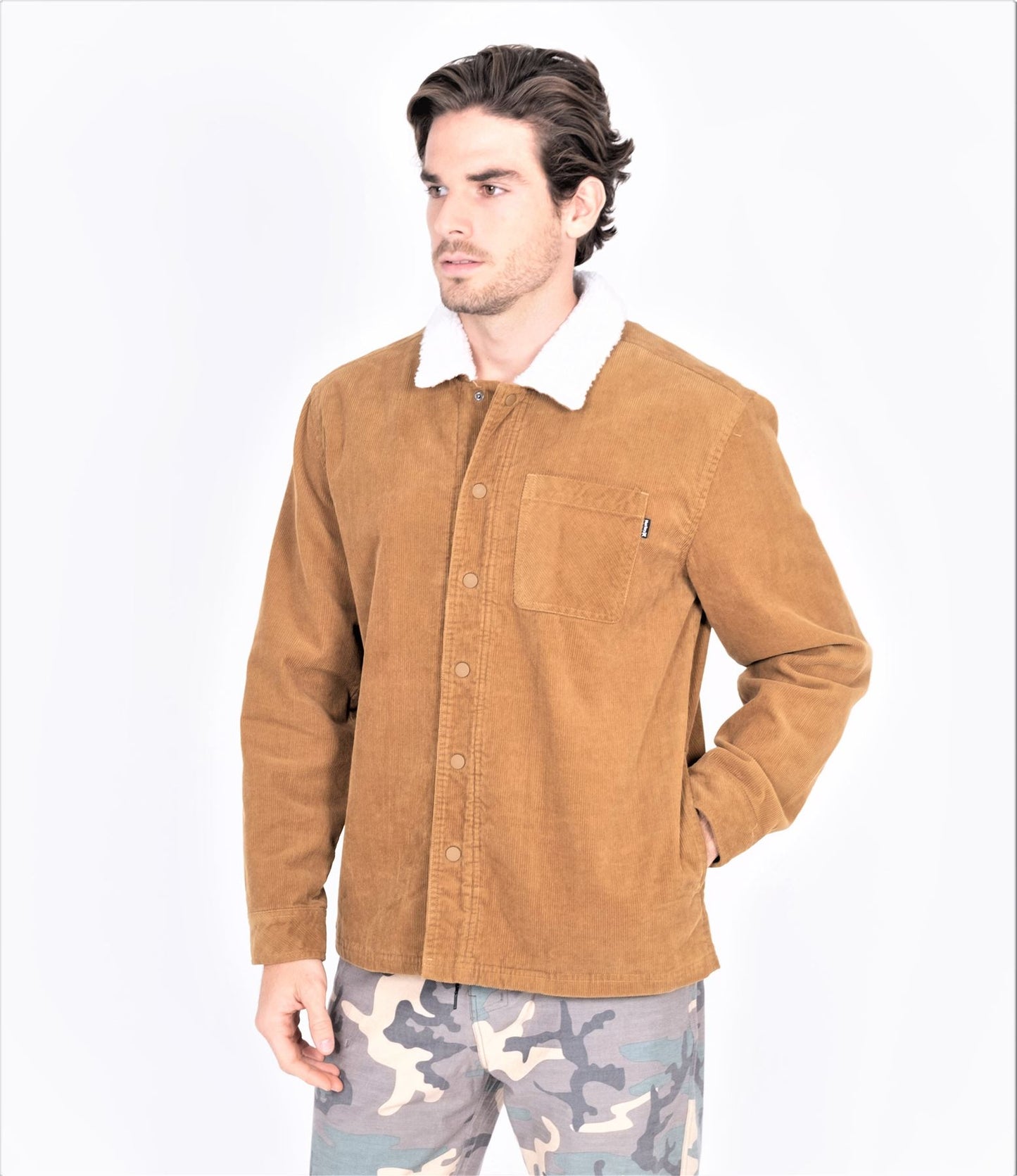 Hurley Men's Cord Sherpa Lined Jacket ~ Bixby brown