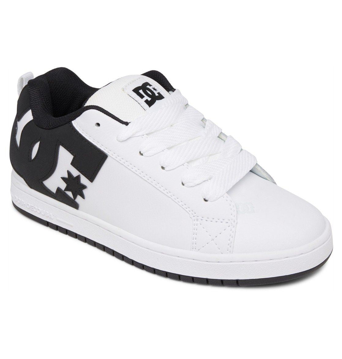 DC Shoes Men’s Leather Court Graffic Sneaker Colour White/Black