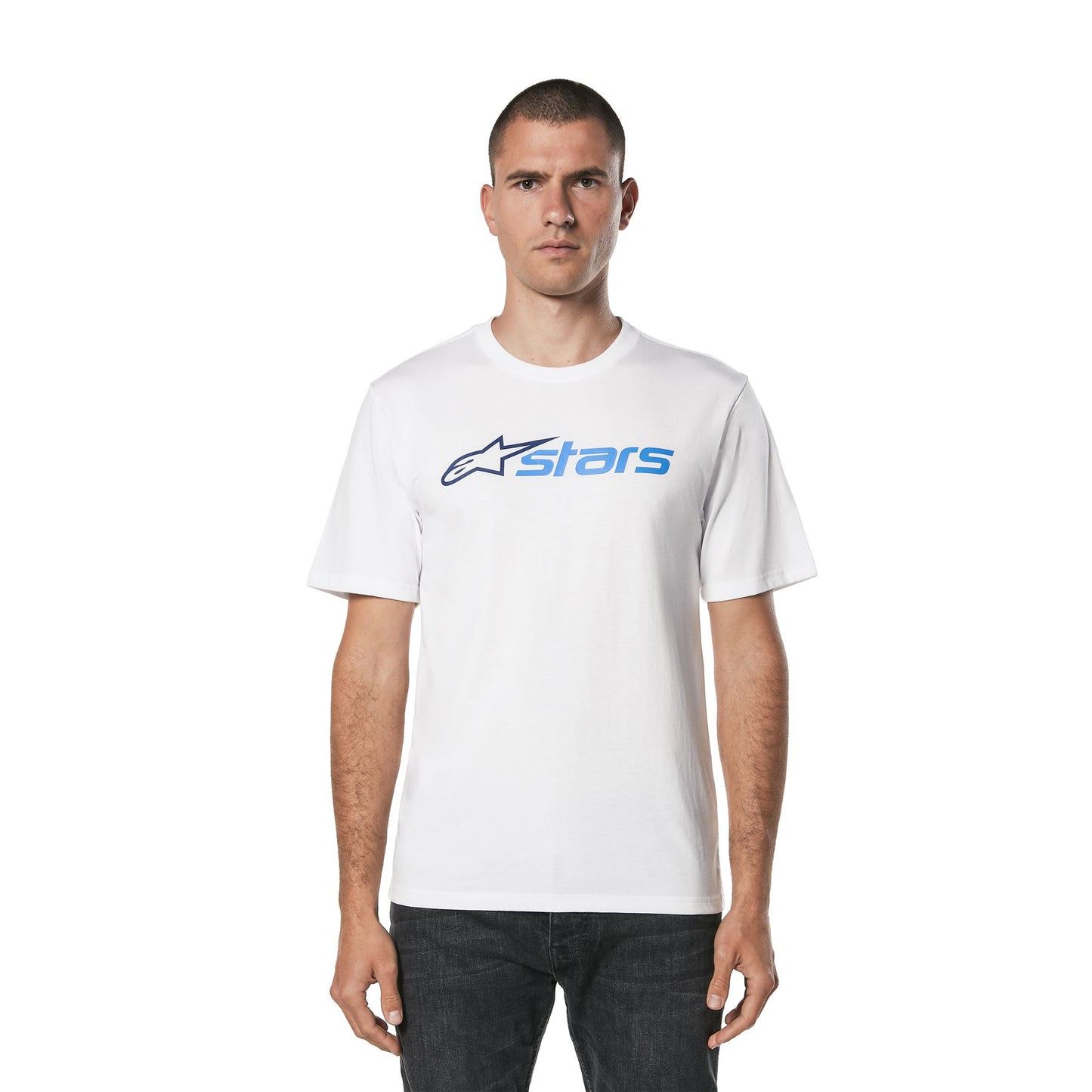Alpinestars Mens Cotton SS T-Shirt ~ Blaze CSF white blue