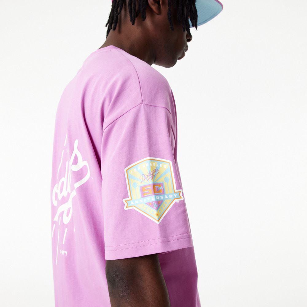 New Era Unisex MLB Pastel OS T-Shirt ~ LA Dodgers Pink
