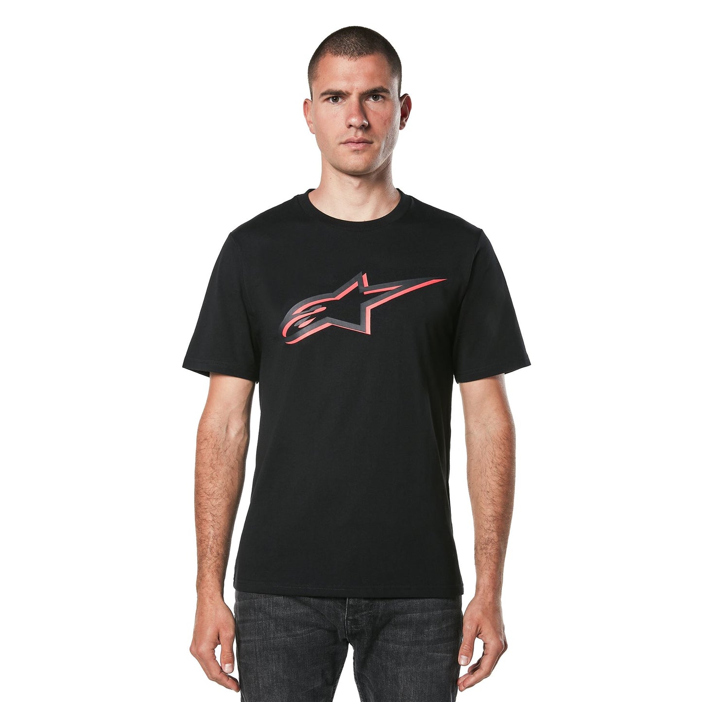 Alpinestars Mens Cotton SS T-Shirt ~ Ageless Shadow CSF black red