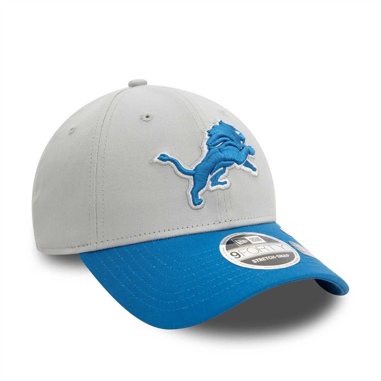 Detroit Lions NFL Chrome Grey 9FORTY Stretch Snap Adjustable Cap