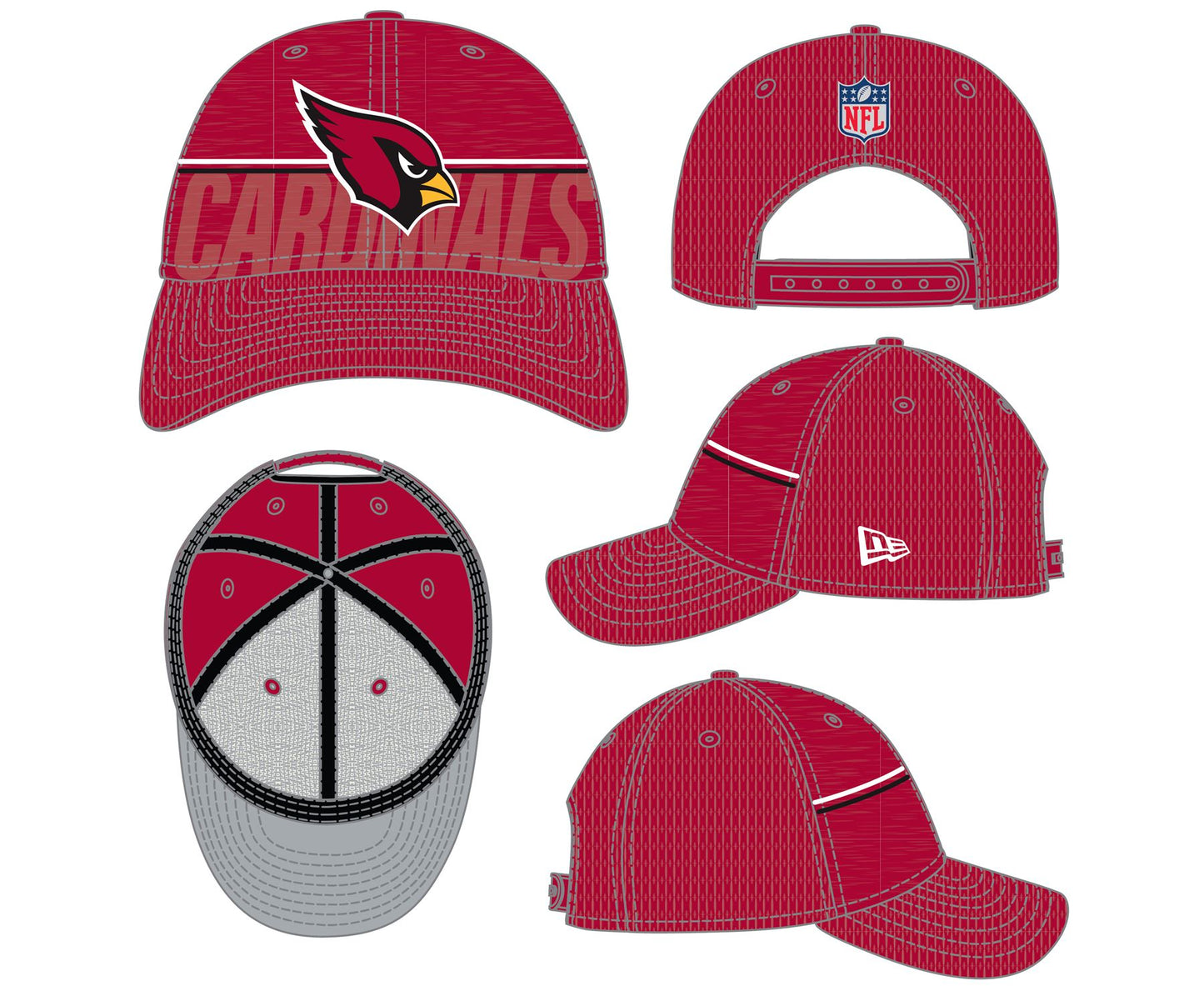 New Era Mens 940SS NFL Training Adjustable Cap ~ Arizona Cardinals Red