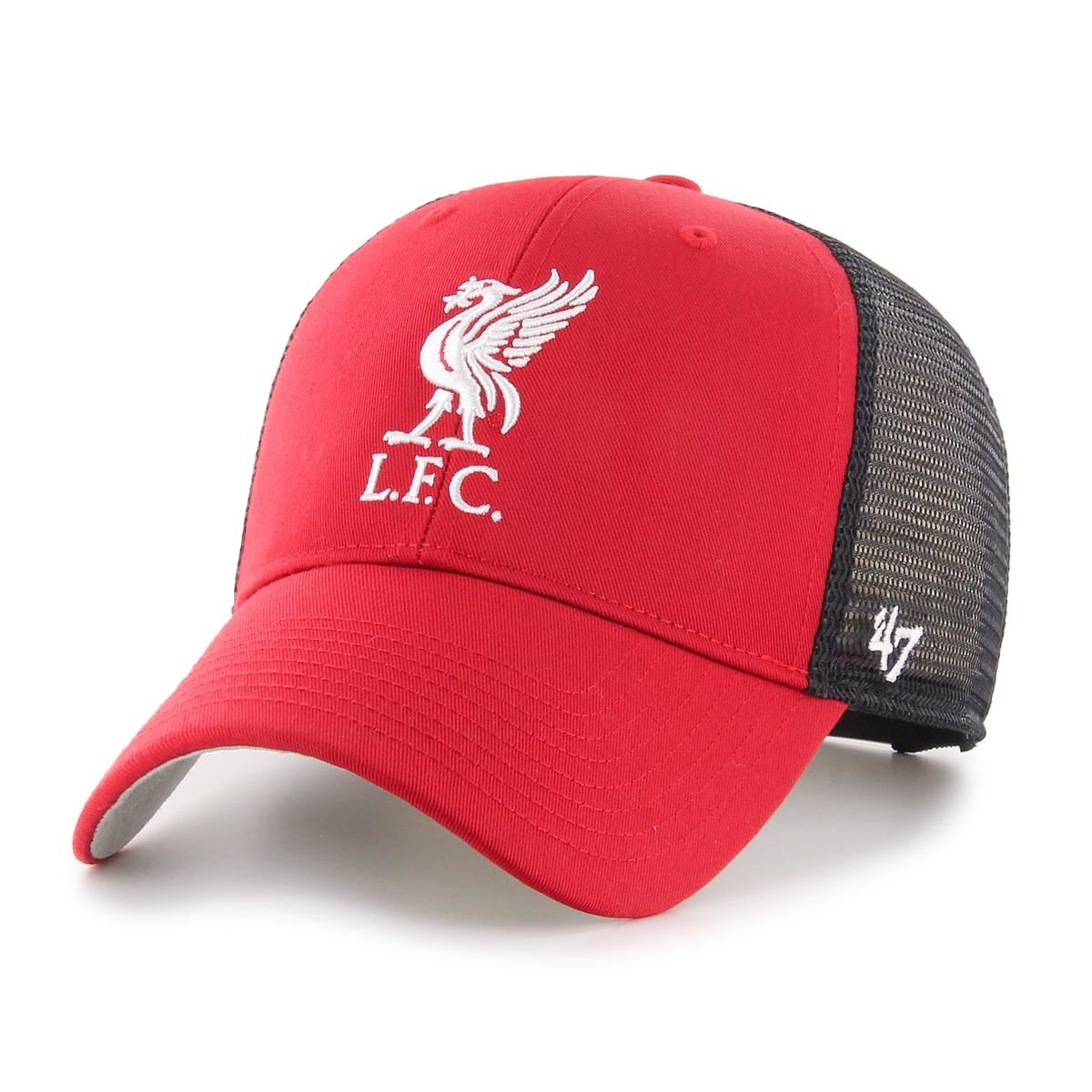 47 Brand Mens 6 panel Snapback Branson Trucker Cap ~ Liverpool FC Red