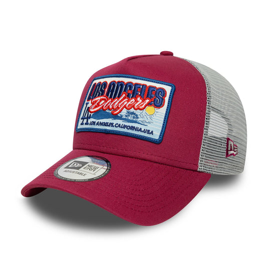 LA Dodgers Patch Trucker Adjustable Dark Red Cap