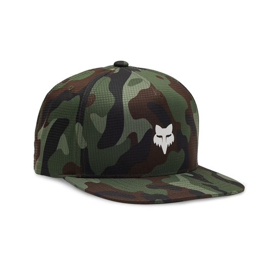 Fox Racing Mens Snapback Flat Peak Cap ~ Camo Tech green camo