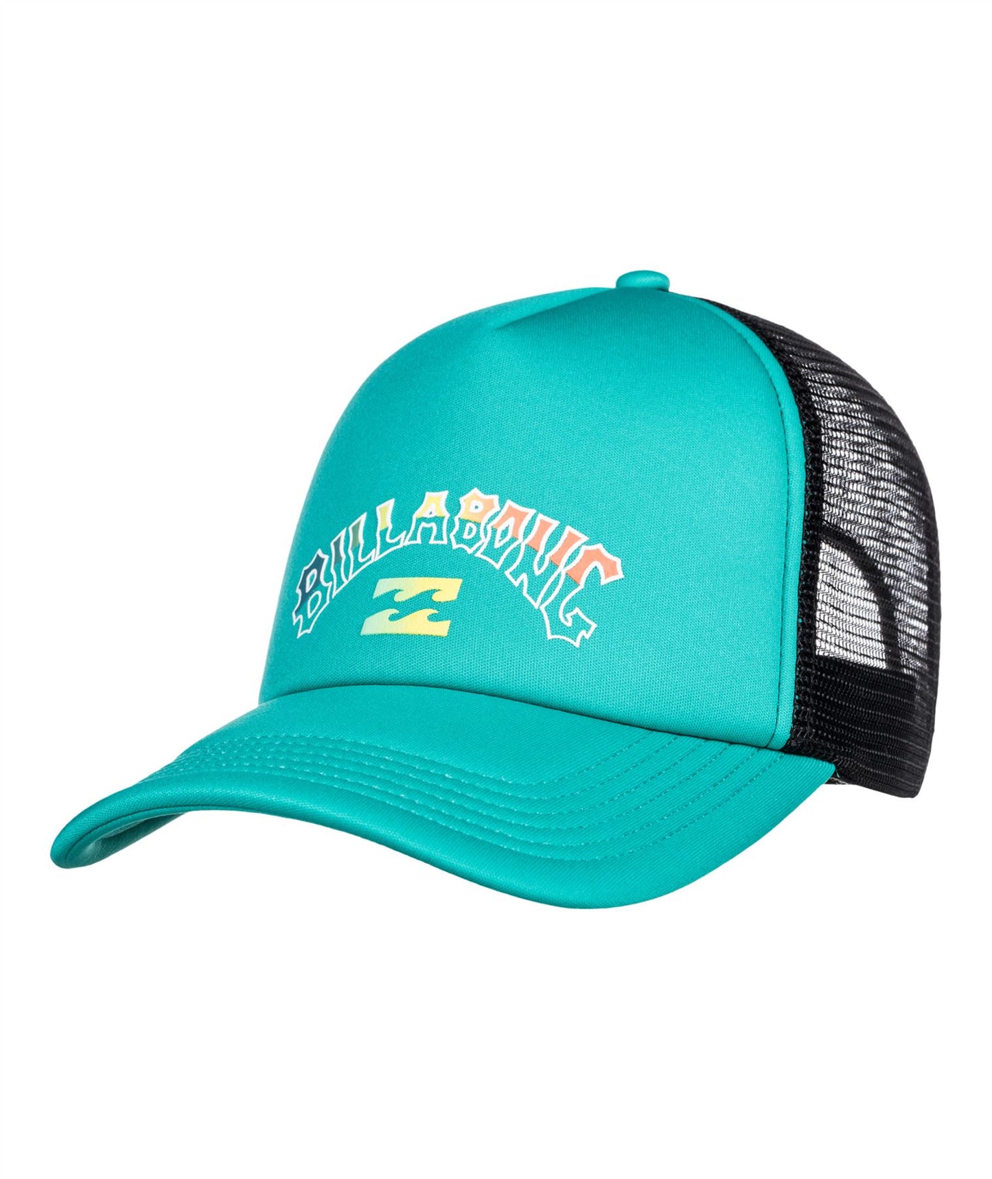 Billabong 6 Panel Mens Snapback Curved Peak Trucker Cap ~ Podium Green