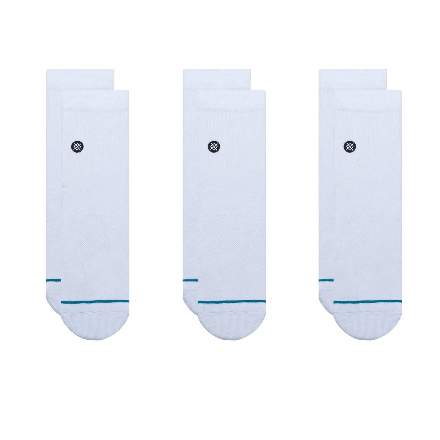 3 pack Icon  Mens Quarter White Socks Stance