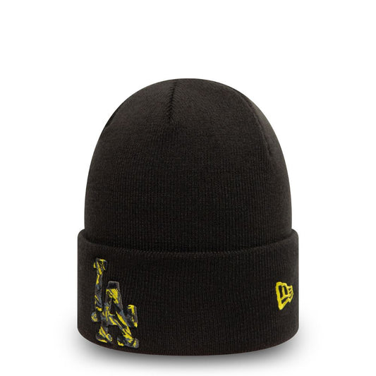 New Era Camo Infill Cuff Knitted Beanie ~ LA Dodgers yellow