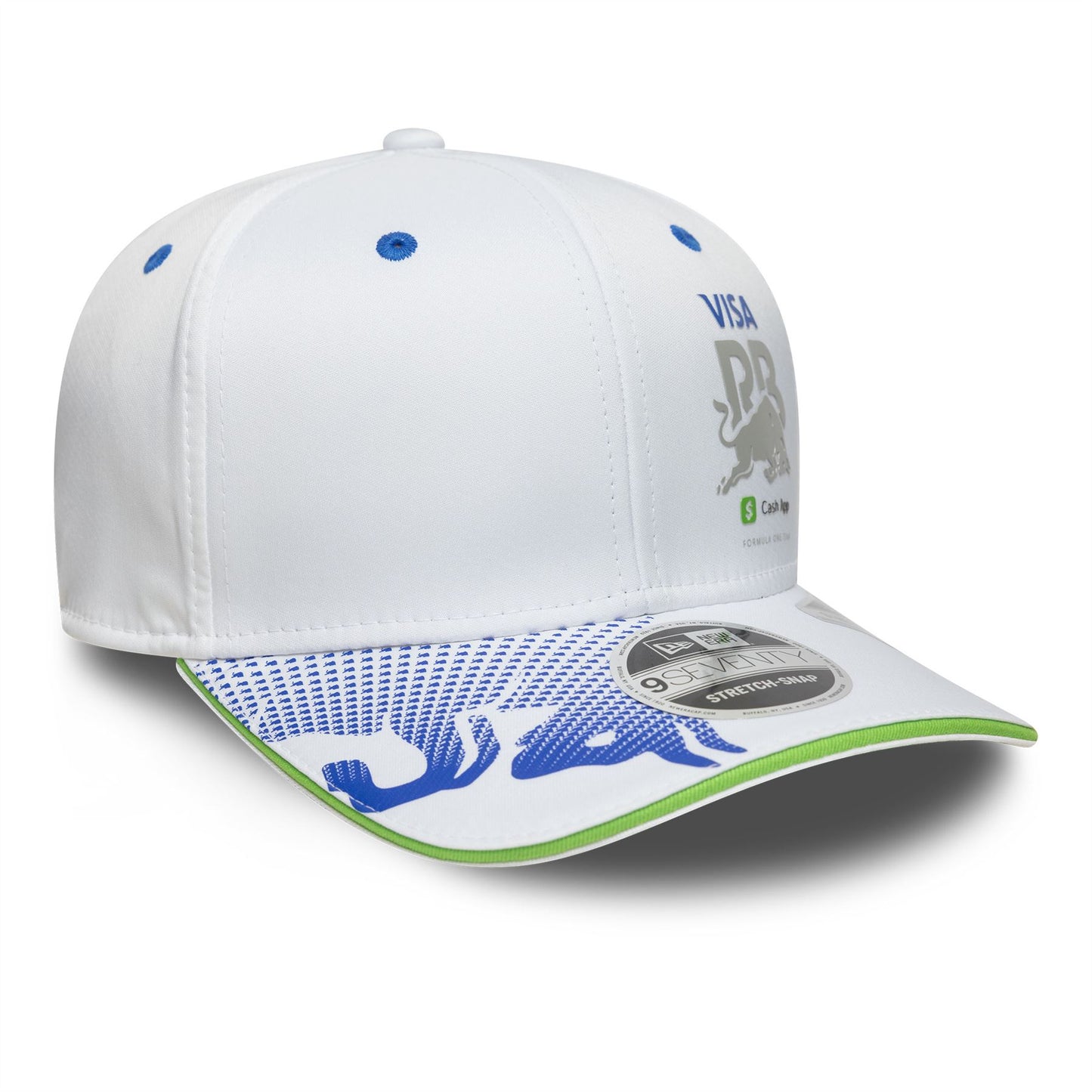 Racing Bulls Team Visa Cash App White 9SEVENTY Stretch Snap Adjustable Cap
