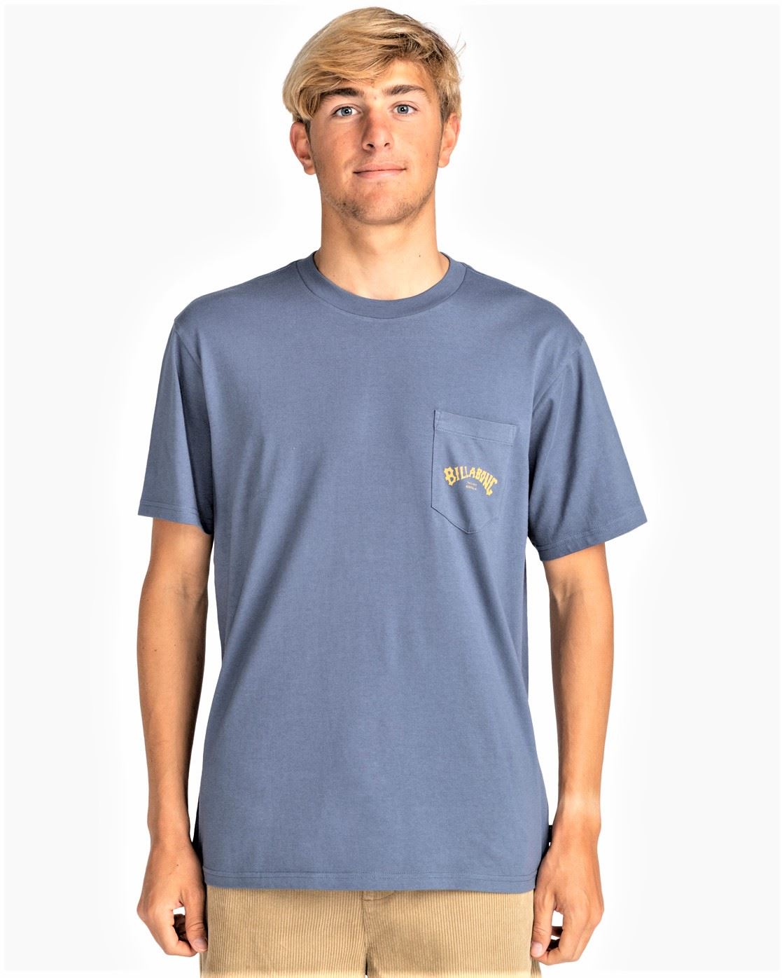 Billabong Mens SS Cotton T-Shirt ~ Stacked Pocket blue