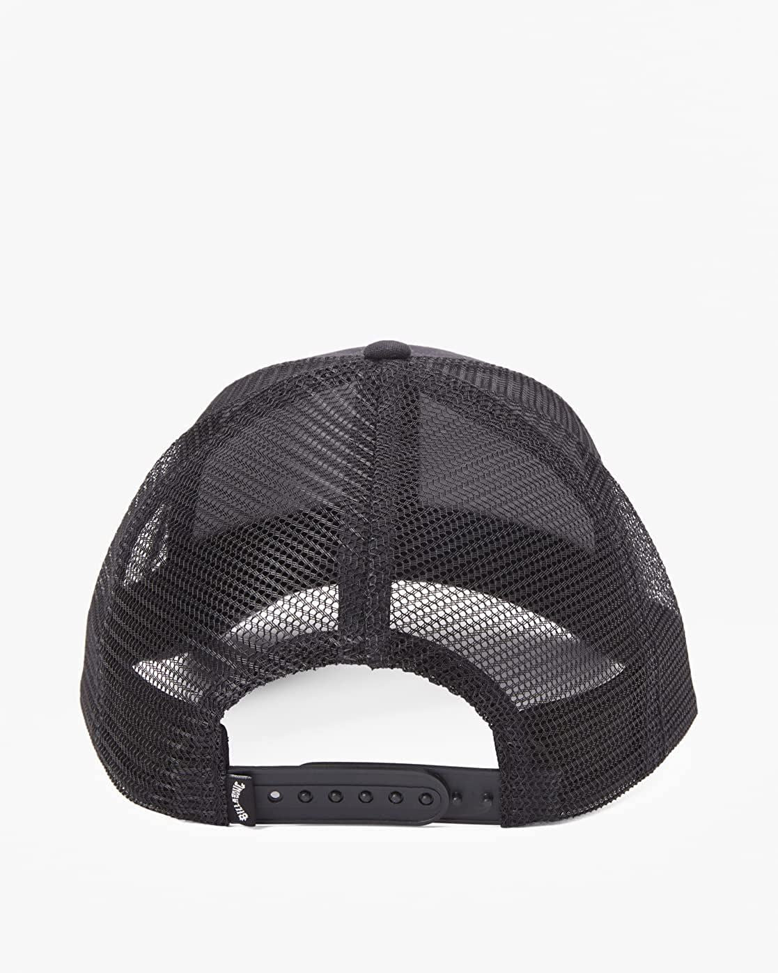 Billabong 6 Panel Mens Snapback Curved Peak Trucker Cap ~ Walled black