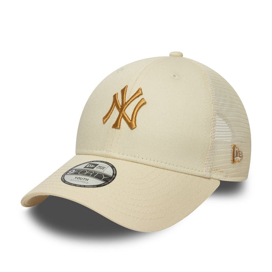 New York Yankees Youth MLB Homefield Cream 9FORTY Trucker Adjustable Cap