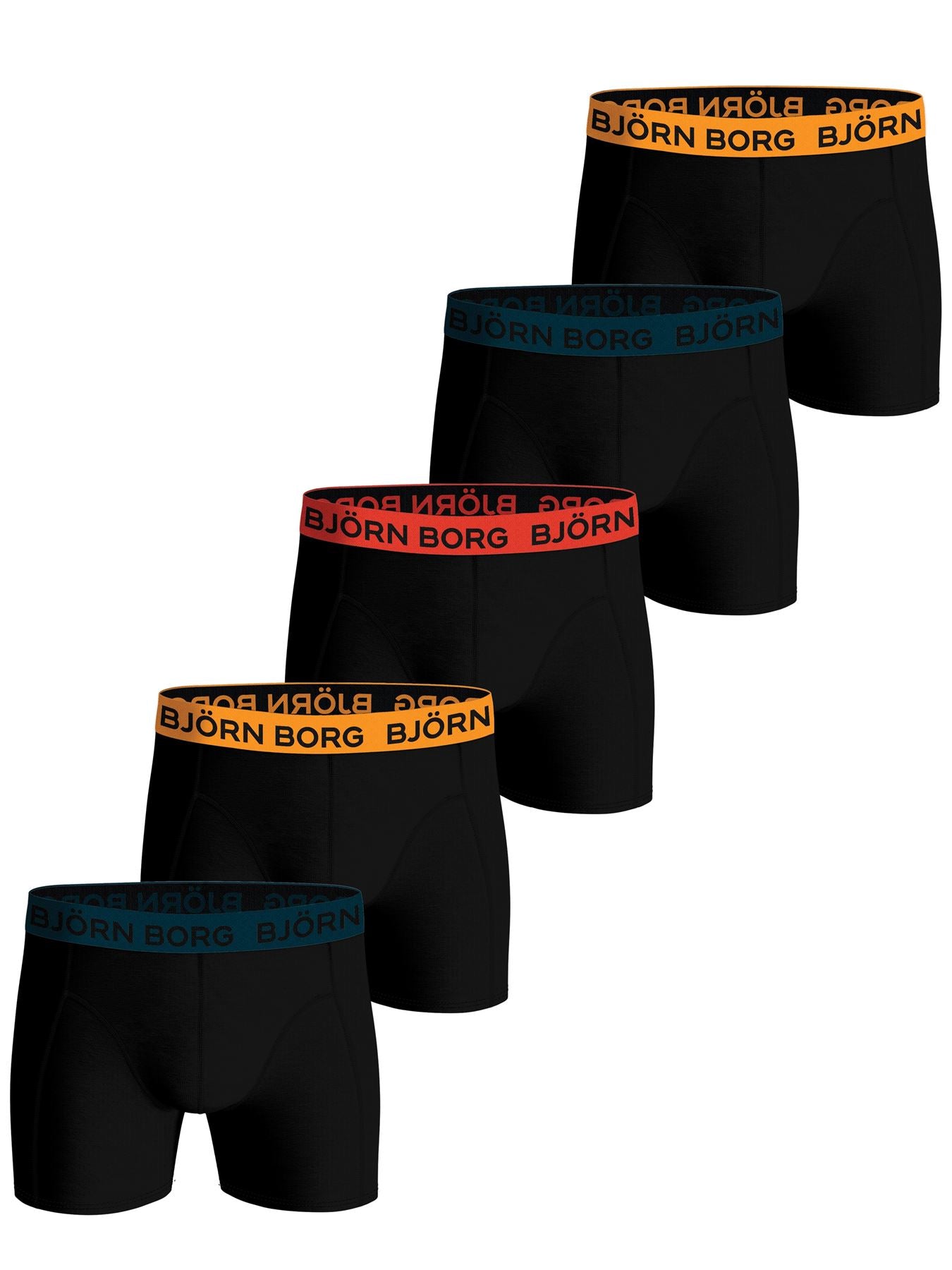 Björn Borg  Cotton Stretch 5 Pack Black Boxer Shorts MP004