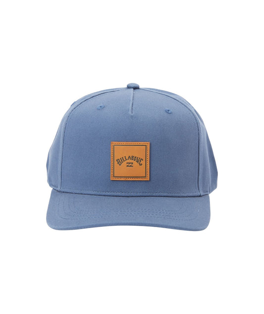 Billabong 6 Panel Mens Snapback Curved Peak Cap ~ Stacked lagoon