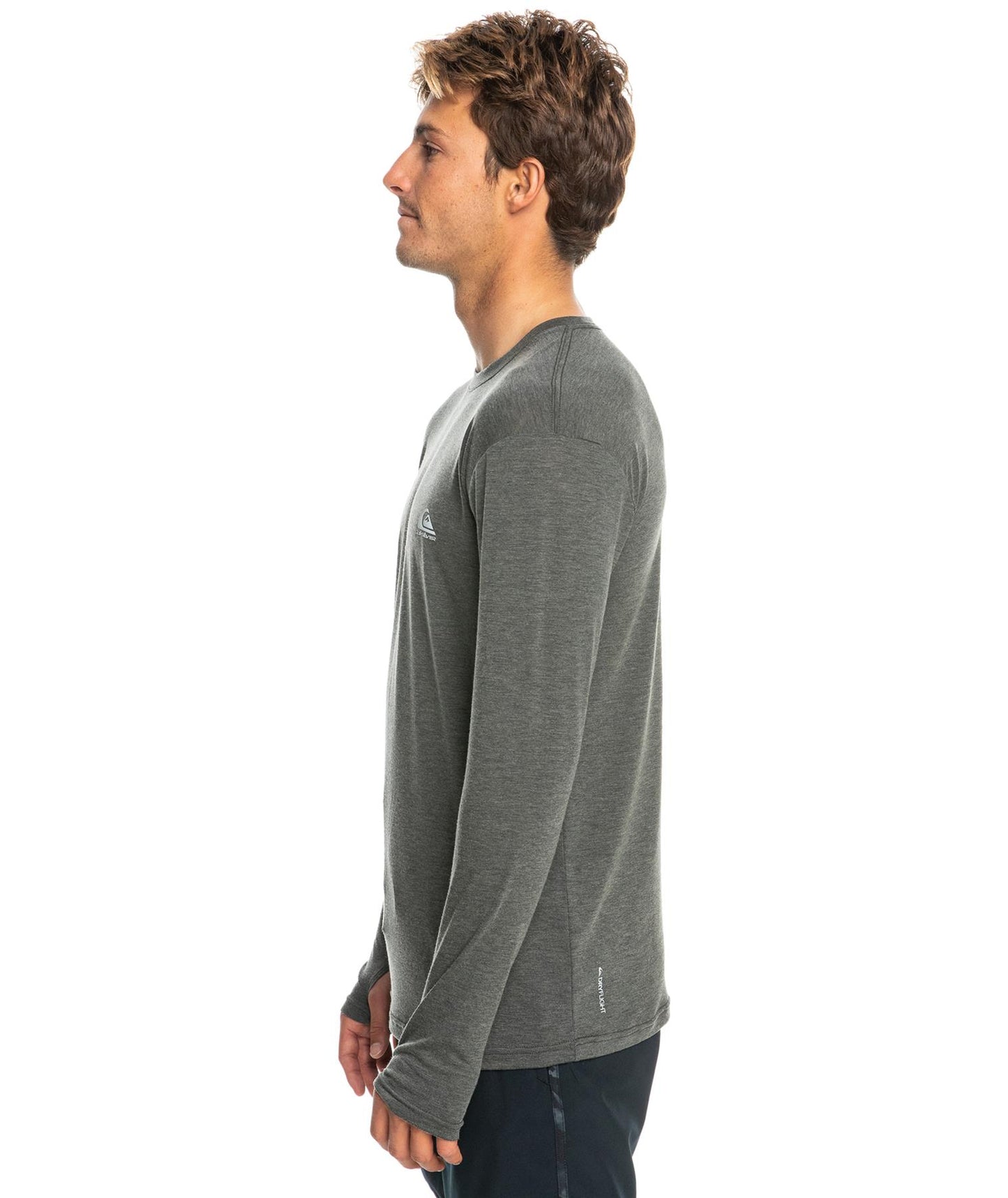Quiksilver Mens Dryflight Training/Running LS T-Shirt ~ Coastal Run grey