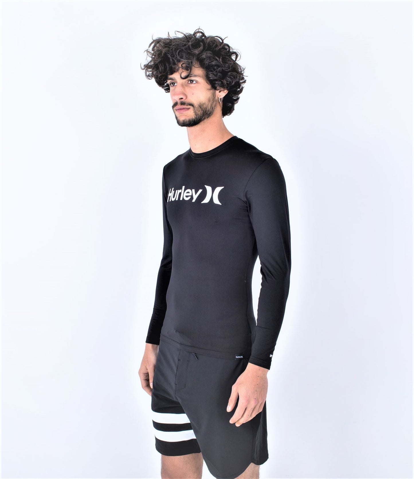 Hurley Mens Lightweight LS UPF50 Rashguard ~ One & Only Quickdry black