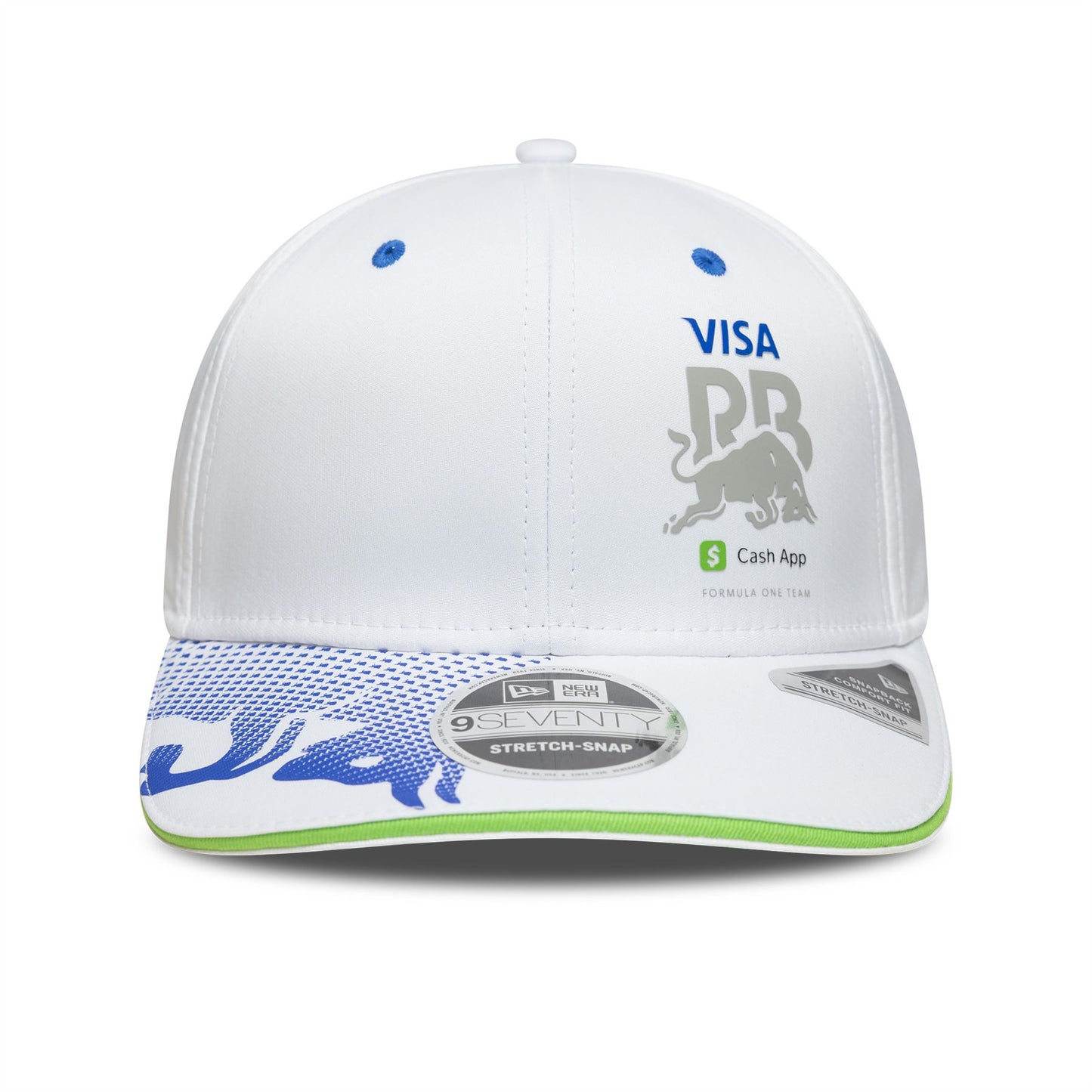 Racing Bulls Team Visa Cash App White 9SEVENTY Stretch Snap Adjustable Cap