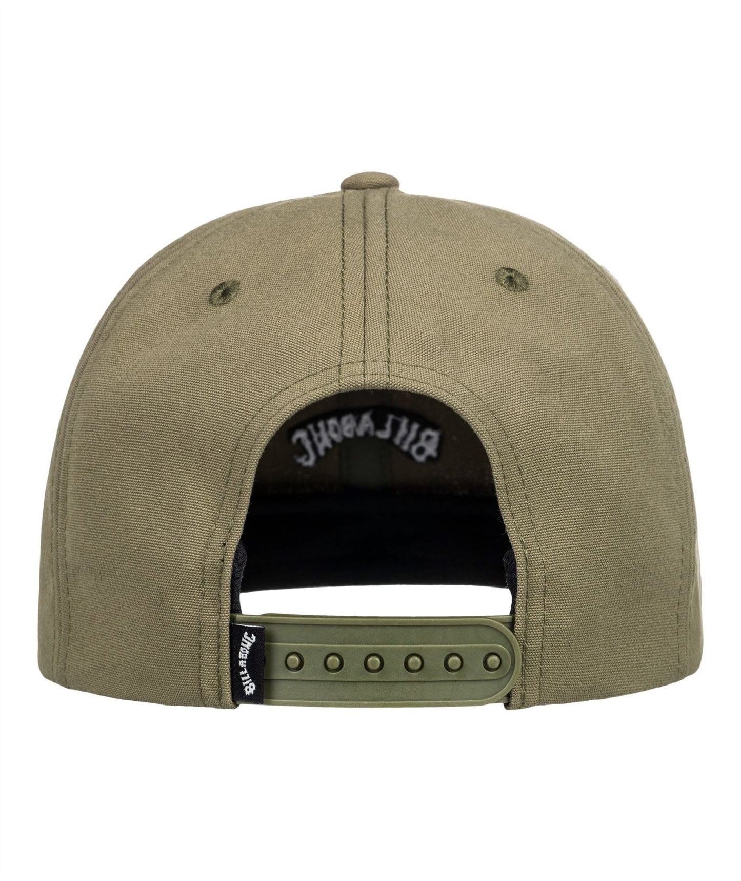 Billabong 6 Panel Mens Snapback Flat Peak Cotton Cap ~ Arch Unstructured Sage