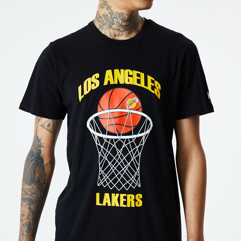 LA Lakers tshirt short sleeve mens cotton crew neck black Basketball New Era