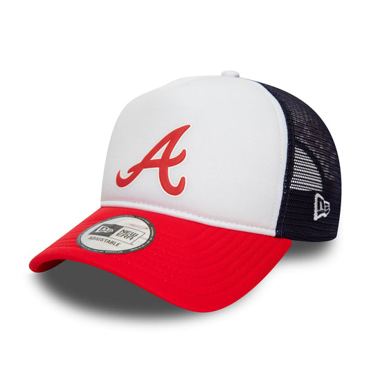 New Era Mens MLB Logo Trucker Cap ~ Atlanta Braves red