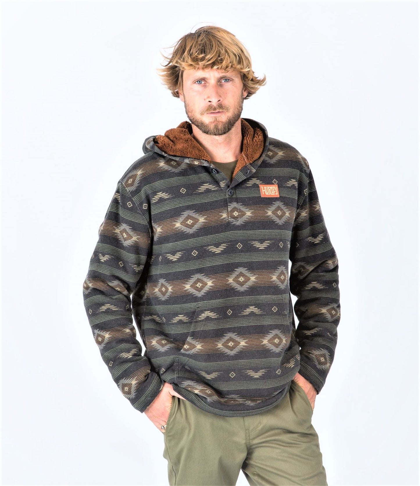 Hurley Men's Long Sleeve Poncho ~ Modern Surf Sherpa
