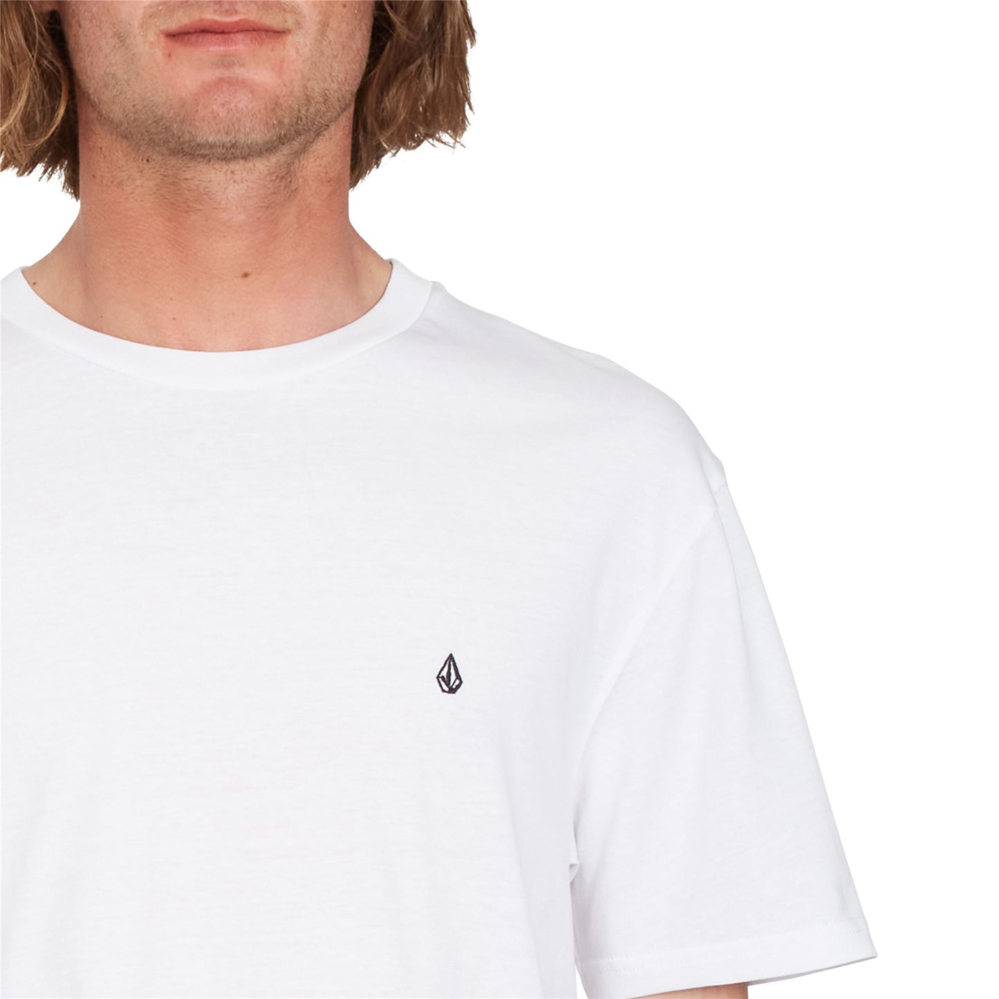 Volcom Mens SS Cotton Crew Neck T-Shirt ~ Stone Blanks white
