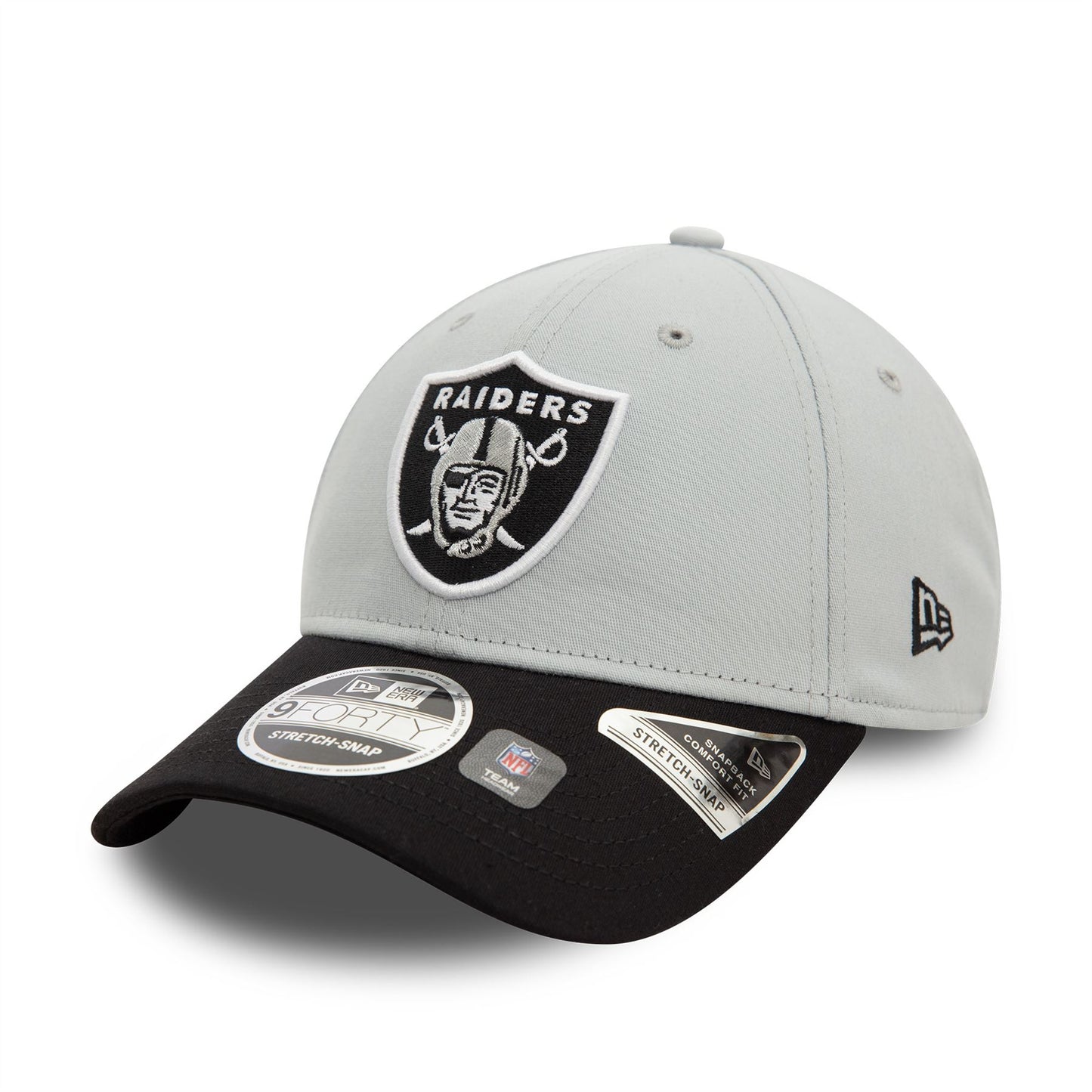 Las Vegas Raiders NFL White 9FORTY Stretch Snap Adjustable Cap