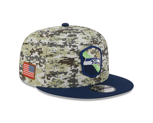 New Era Mens NFL Salute To Service Snapback 9Fifty Cap ~ 'Seattle Seahawks' camo