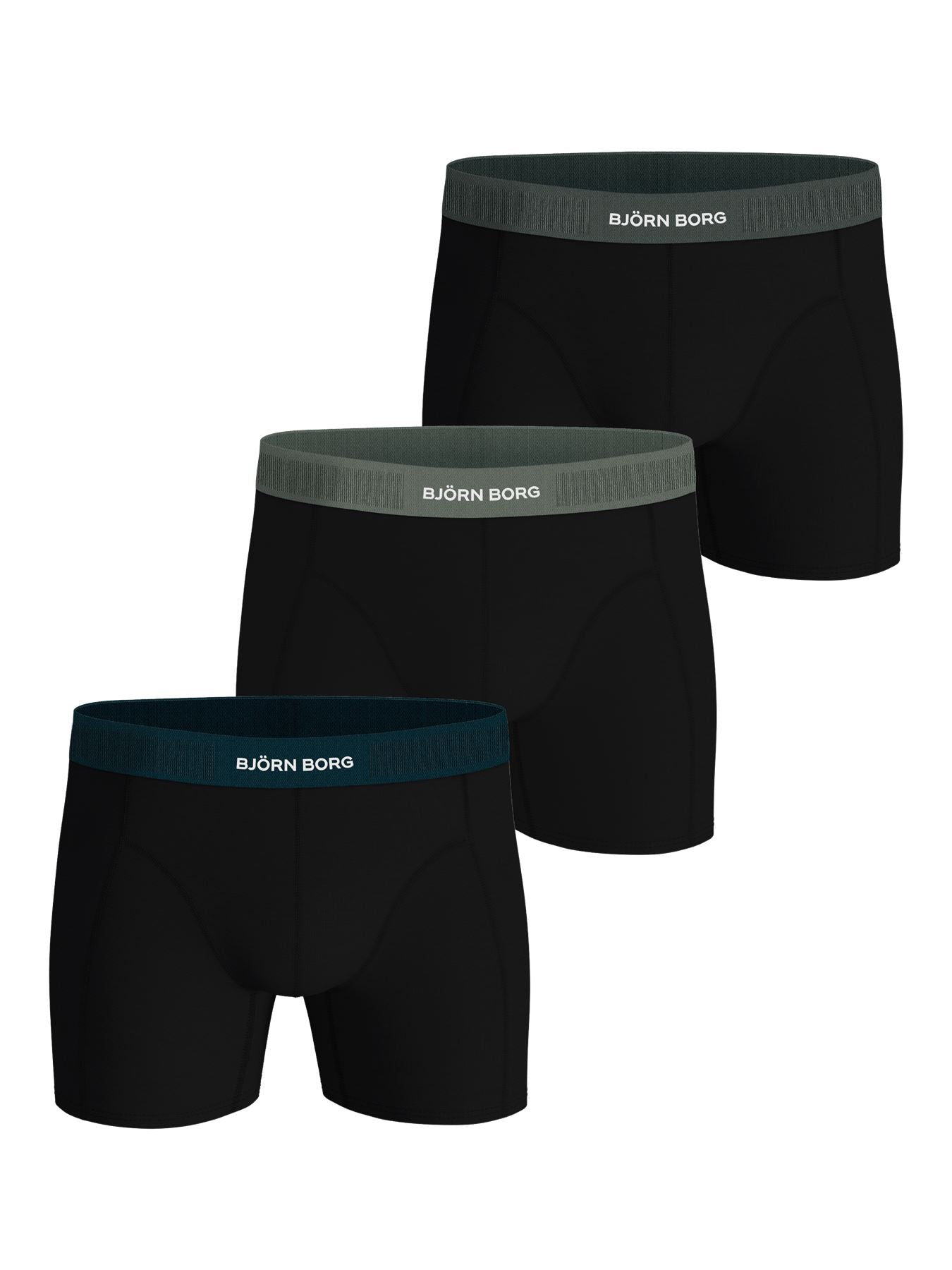 Björn Borg  3 Pack Organic Cotton Stretch Black Boxer Shorts