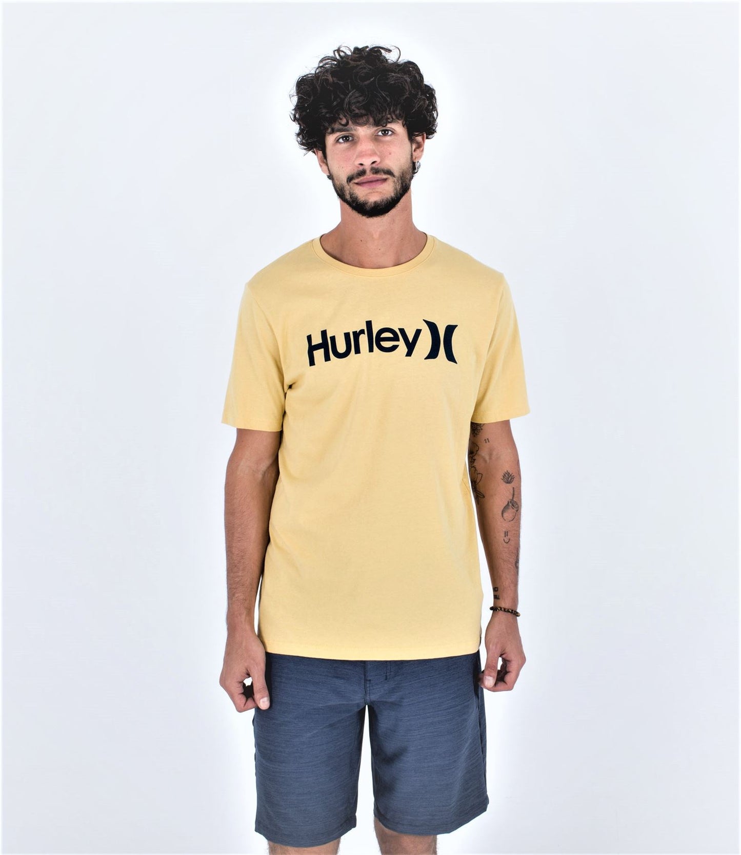 Hurley Men's SS T-Shirt ~ Everyday Wash O&O Yellow