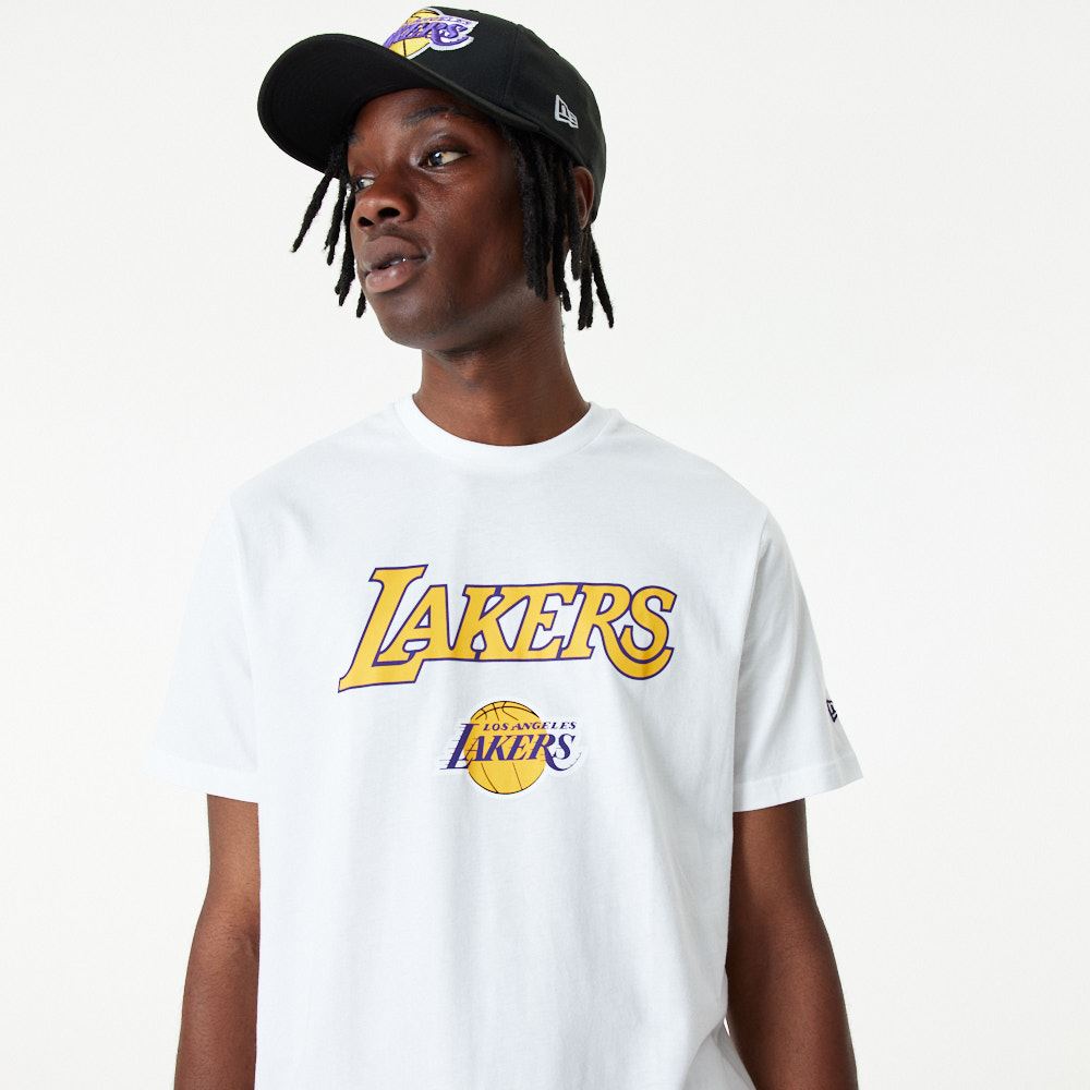 New Era Mens NBA Team Logo T-Shirt ~ LA Lakers White