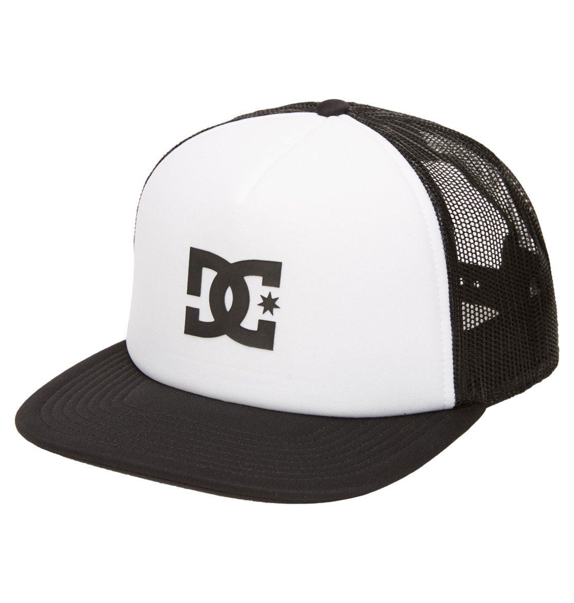 DC Shoes Boys Snapback Flat Brim Trucker Cap ~ Gasstation white