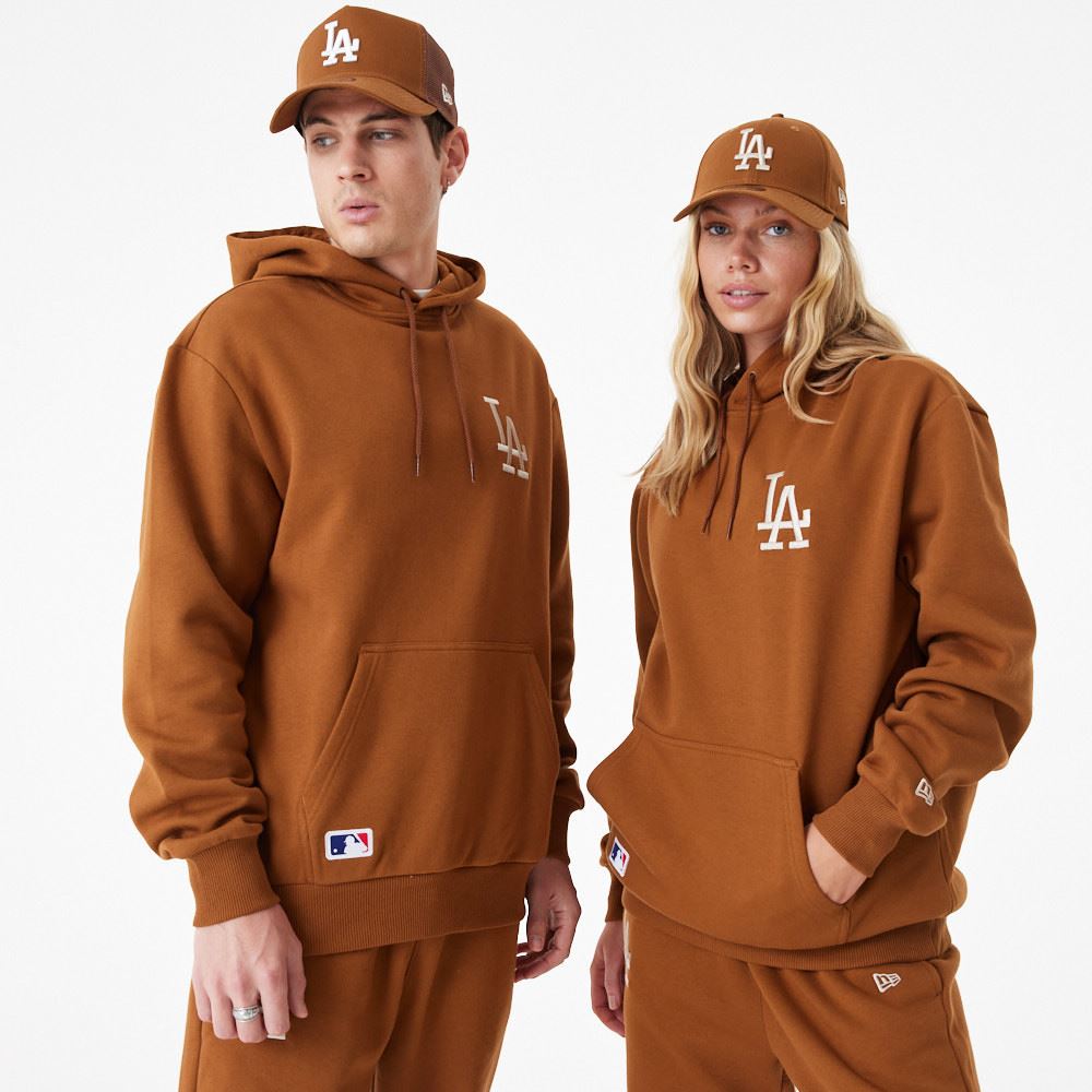 New Era Mens League Essential Crew Neck OS Hoody ~ LA Dodgers brown