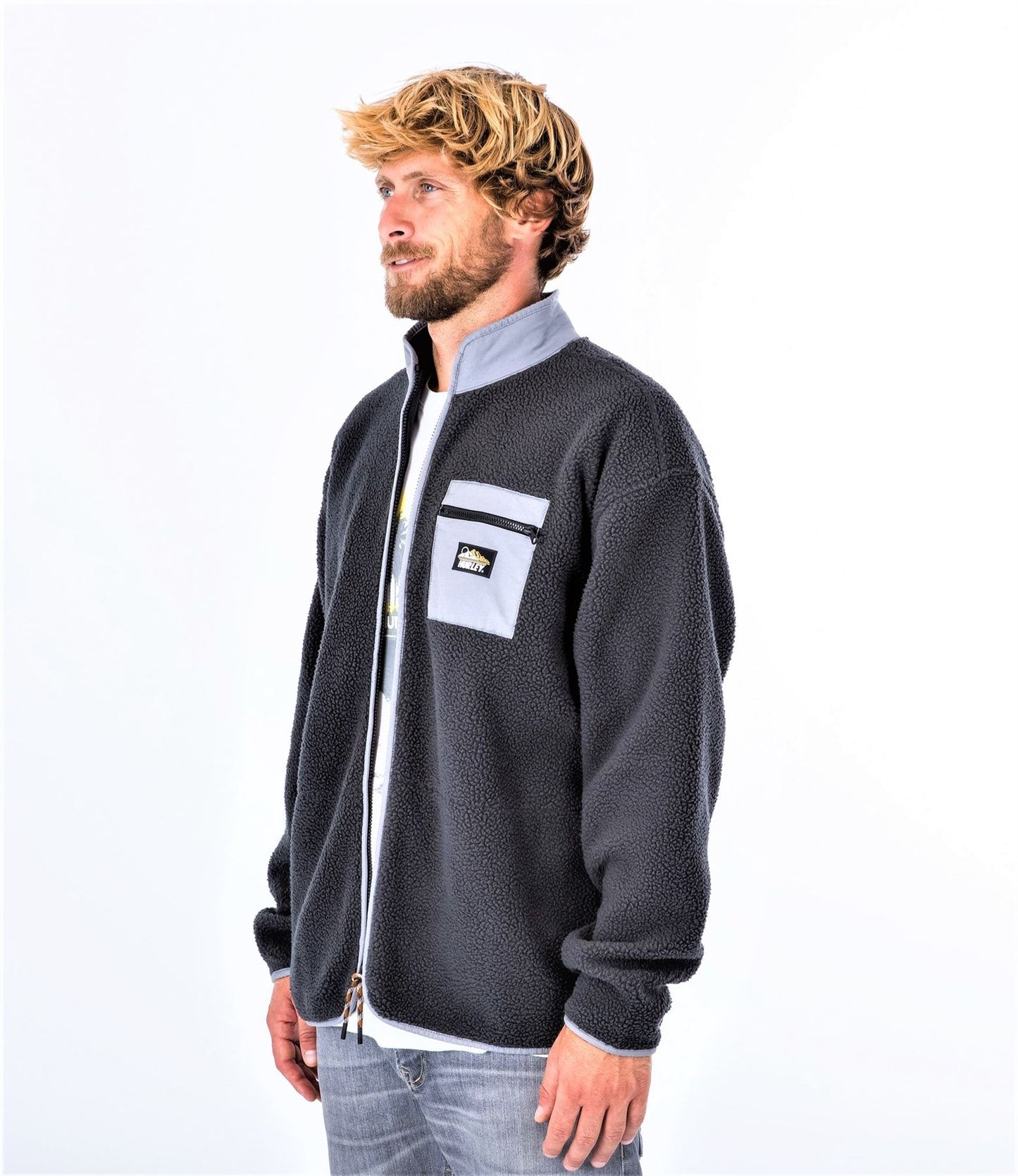 Hurley Men's Long Sleeve Hoody ~ Boulder Burrito grey