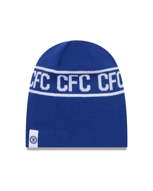New Era Mens Wordmark Skull Beanie ~ Chelsea FC blue