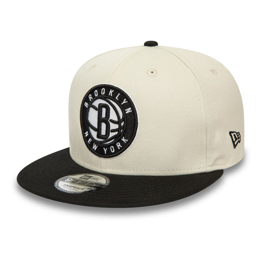 New Era Mens NBA Logo 9Fifty Cap ~ Brooklyn Nets stone brown