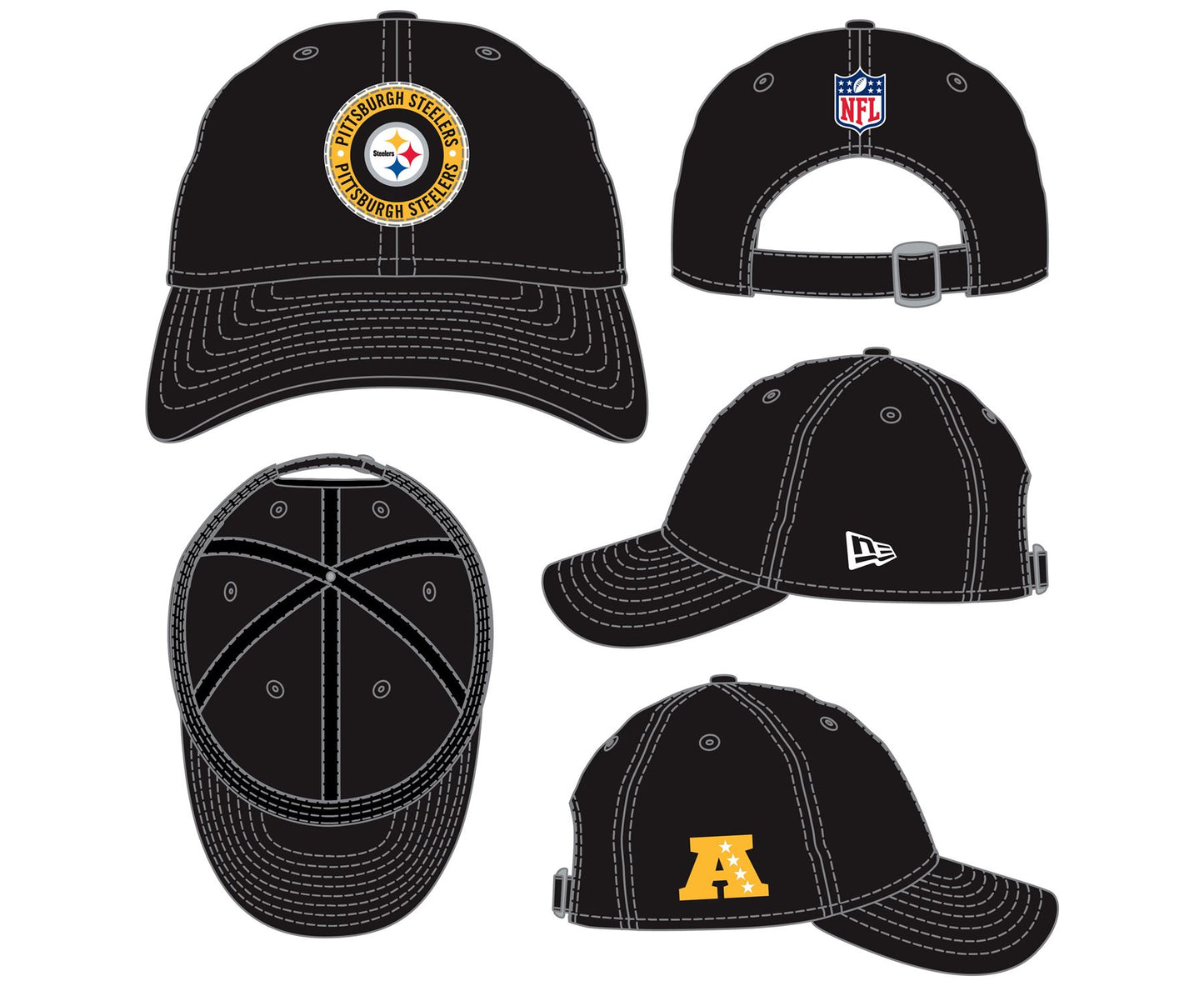 New Era Mens NFL24 9Twenty Pittsburgh Steelers Cap