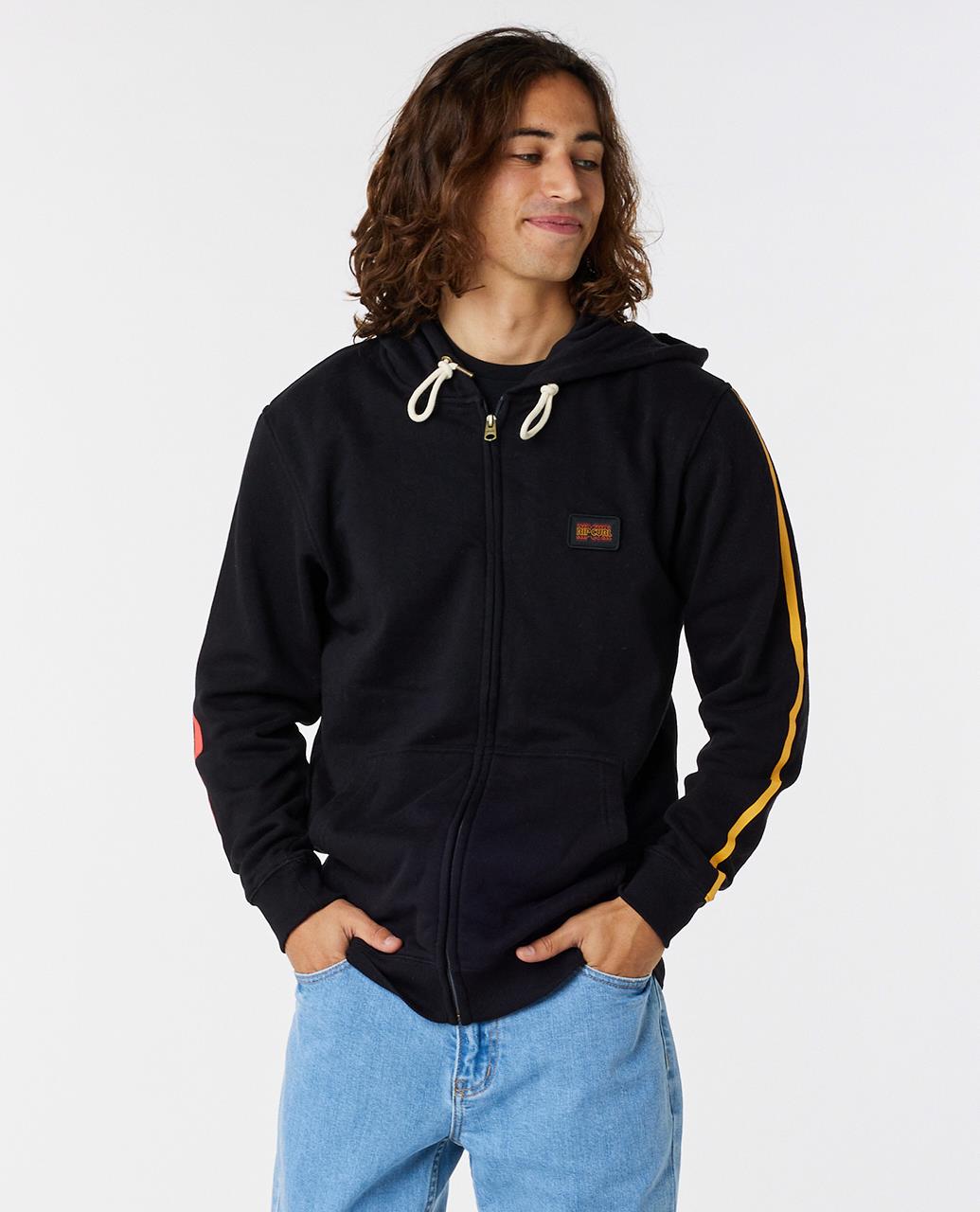 Rip Curl Men's Zip Hooded Fleece ~ Surf Revival Fade black